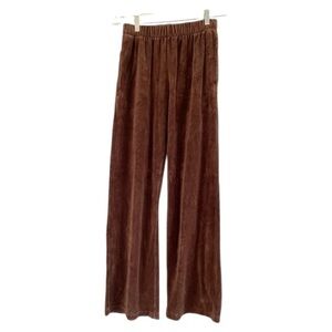 JOHN GALT Women’s Brown Velvet Cotton/Polyester w/Pockets Wide Leg Sweats L/XL